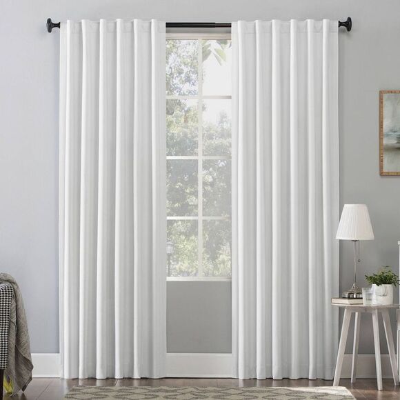 Sun Zero - 84"x50" Amherst Velvet Noise Reducing Thermal Back White - Picture 1 of 8